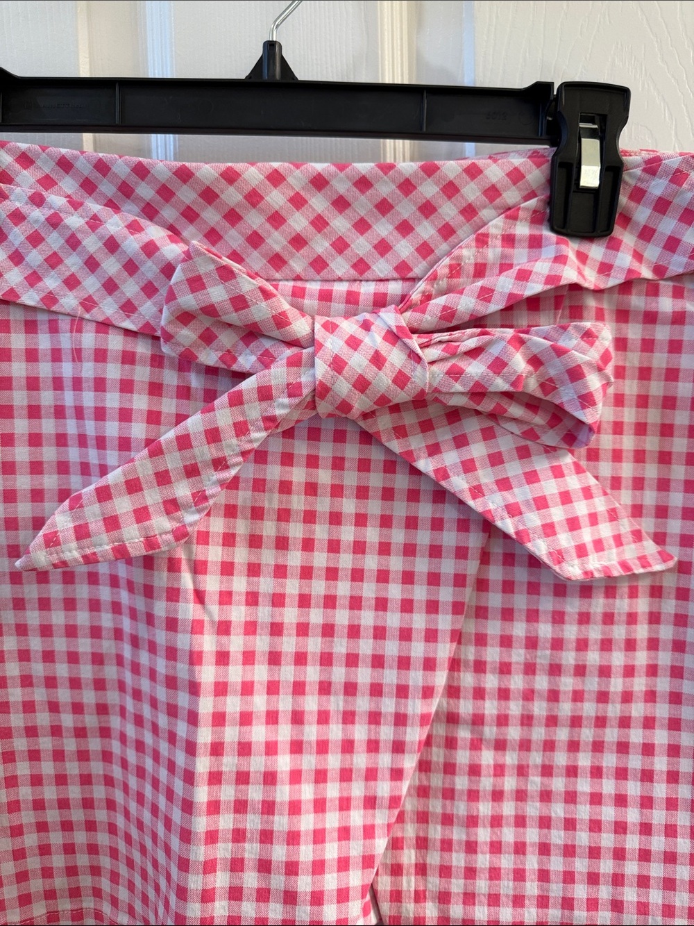 crown & ivy Pink White Gingham check Tie-Waist Skort - Picture 3 of 4